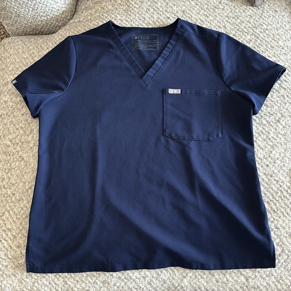 Figs Catarina medium petite navy blue scrub top